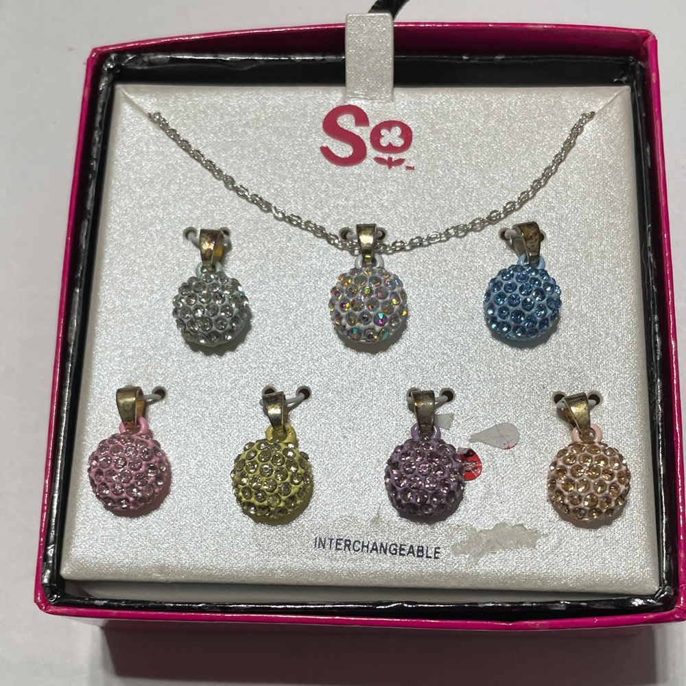 Children’s SO Multicolor Crystal Pendant Necklace Set